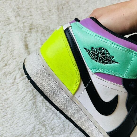Jordan Youth Air 1 Mid GS 554725 175 Pastel Shoes Sneakers - Picture 6 of 11